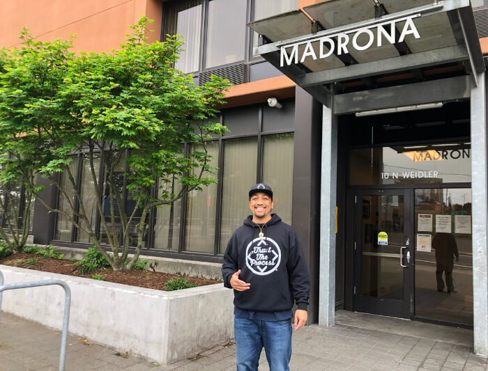 Ralph standing outside Madrona building