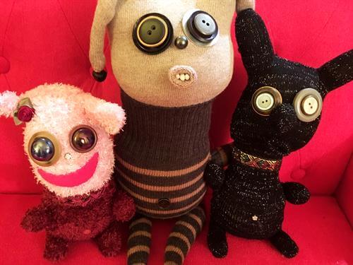 Creature dolls made by Anne Arthur