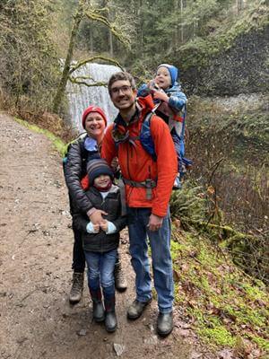 Brianna Sustersic, MD with family hiking