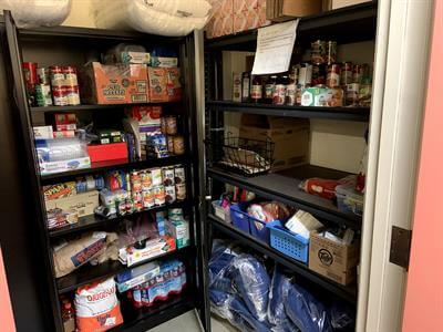 emergency food pantry in their office at CCC’s Martha Washington building
