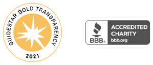 Guidestar Gold Transparency 2021 and BBB Accredited Charity logo