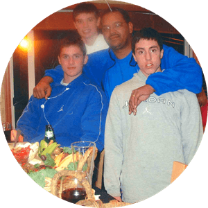 family photo of four males