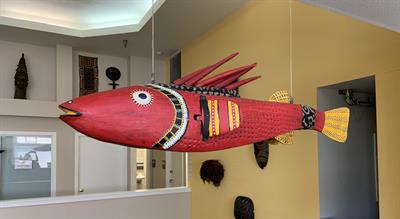 Artistic Fish hanging inside The Imani Center